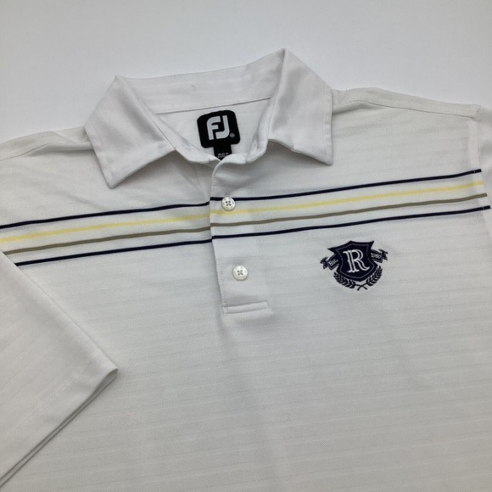 FootJoy FJ Mens Short Sleeve Golf Polo Shirt White Size Medium